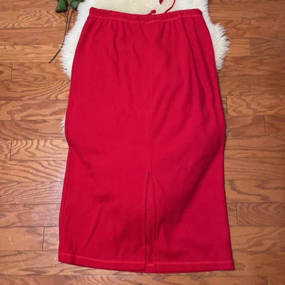 New With Tags Red Maxi with Elastic tie Waist/ Square Weave Waffle Fabric/ XL - Picture 6 of 11